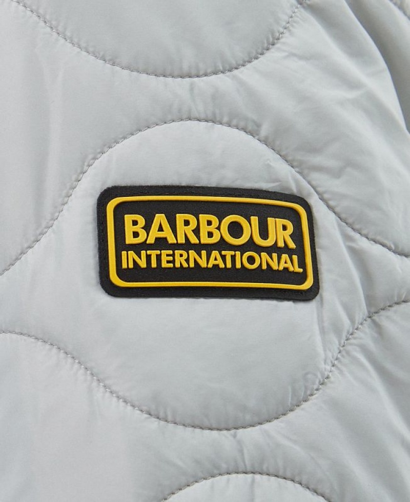 Light Grey Men Barbour International Langford Quilted Jacket | US-0951MTXKZ