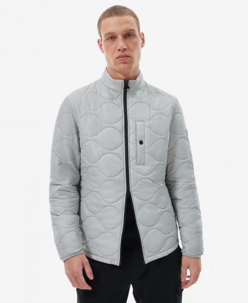 Light Grey Men Barbour International Langford Quilted Jacket | US-0951MTXKZ