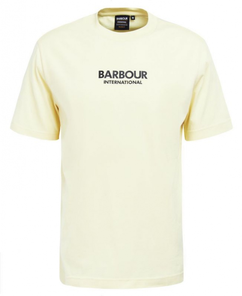 Light Yellow Men Barbour International Formula T-Shirts | US-9837KNICL