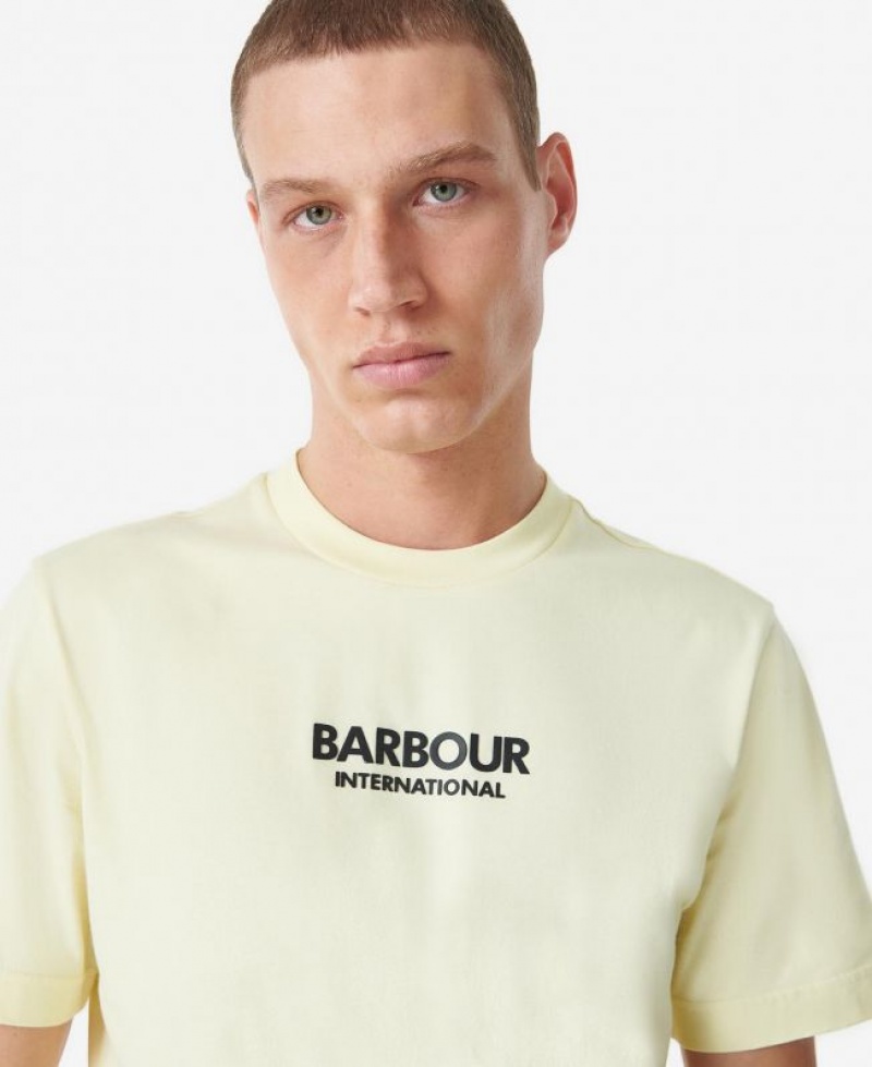 Light Yellow Men Barbour International Formula T-Shirts | US-9837KNICL