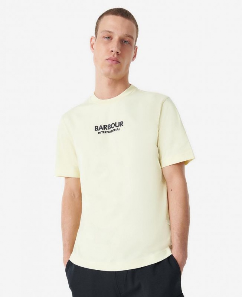 Light Yellow Men Barbour International Formula T-Shirts | US-9837KNICL