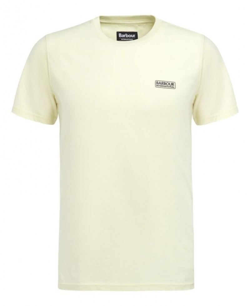 Light Yellow Men Barbour International Small Logo T-Shirts | US-6475QUPAK