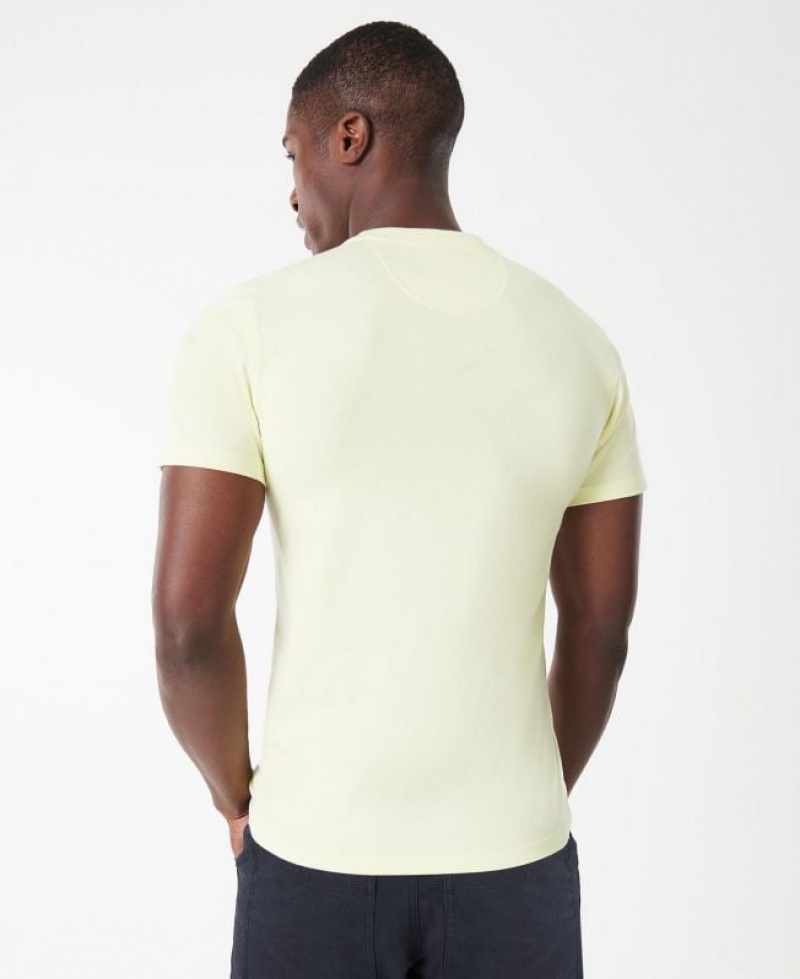 Light Yellow Men Barbour International Small Logo T-Shirts | US-6475QUPAK