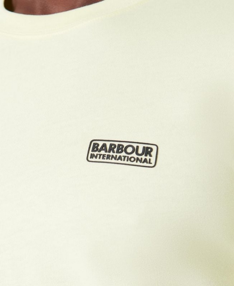 Light Yellow Men Barbour International Small Logo T-Shirts | US-6475QUPAK