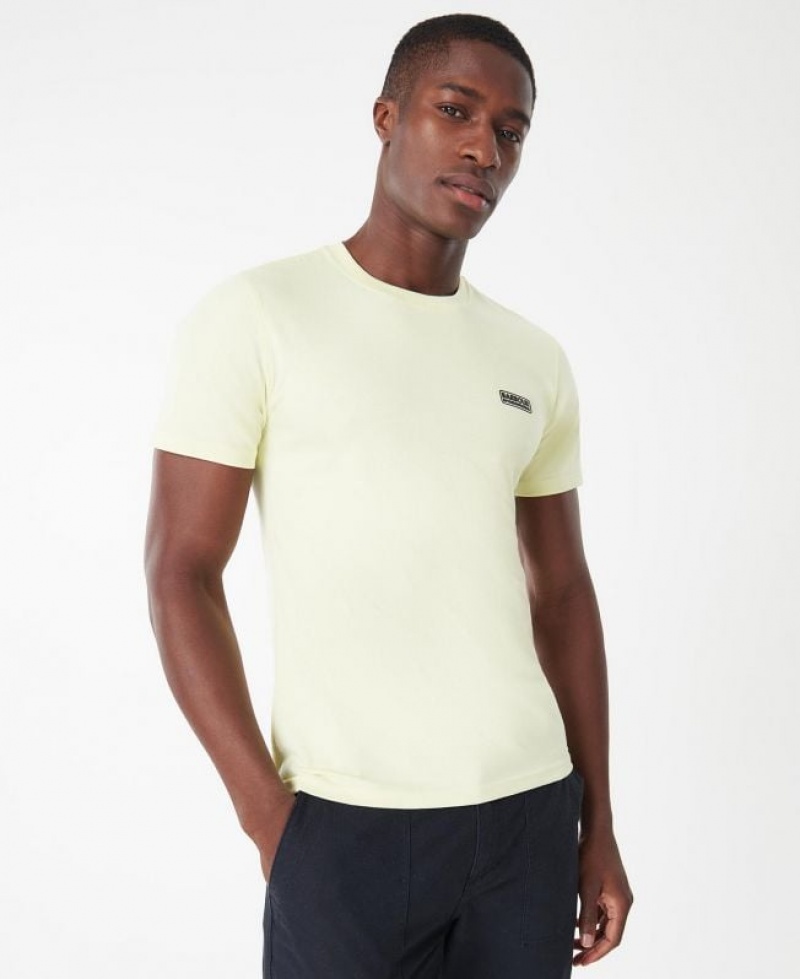 Light Yellow Men Barbour International Small Logo T-Shirts | US-6475QUPAK