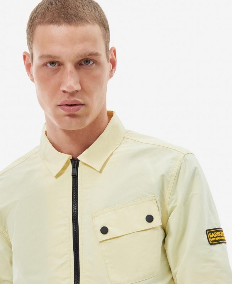 Light Yellow Men Barbour International Skyline Overshirt | US-3612FVDYS