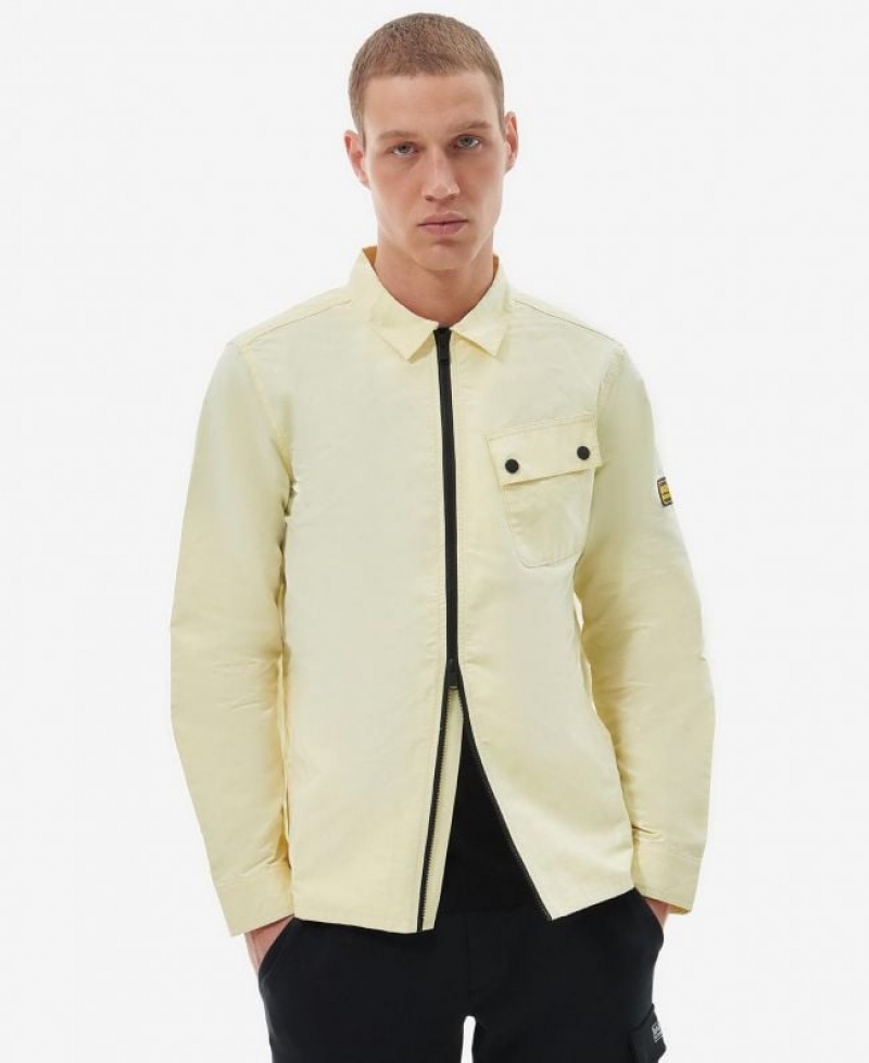 Light Yellow Men Barbour International Skyline Overshirt | US-3612FVDYS