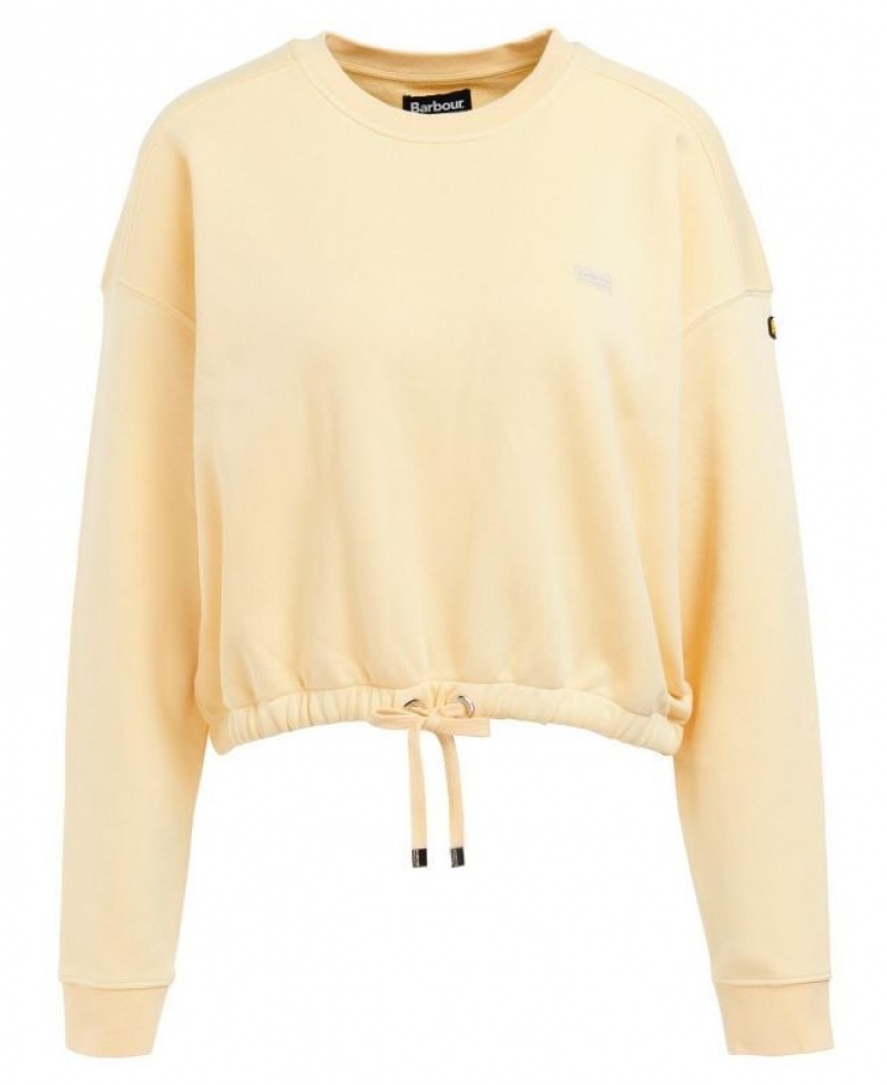 Light Yellow Women Barbour International Anderson Sweatshirt | US-0617YWGUR