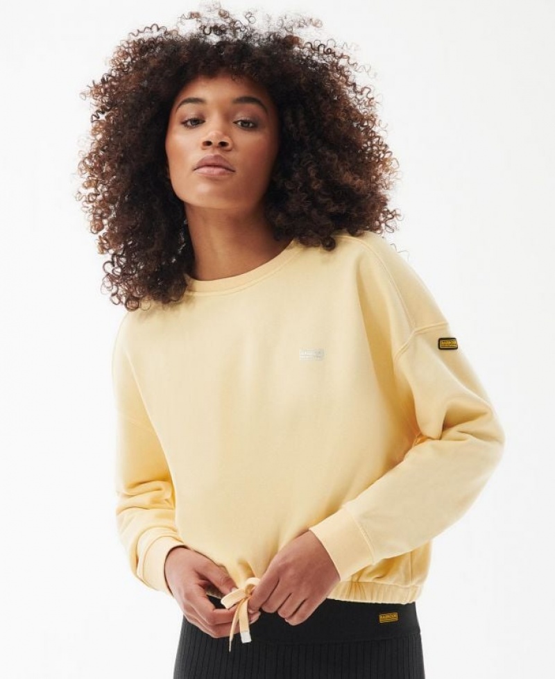 Light Yellow Women Barbour International Anderson Sweatshirt | US-0617YWGUR