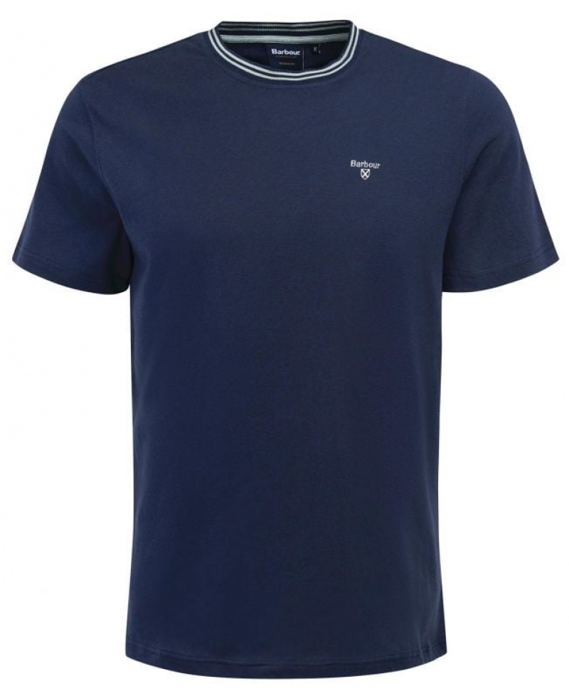 Navy Men Barbour Austwick T-Shirts | US-6013FCTDH