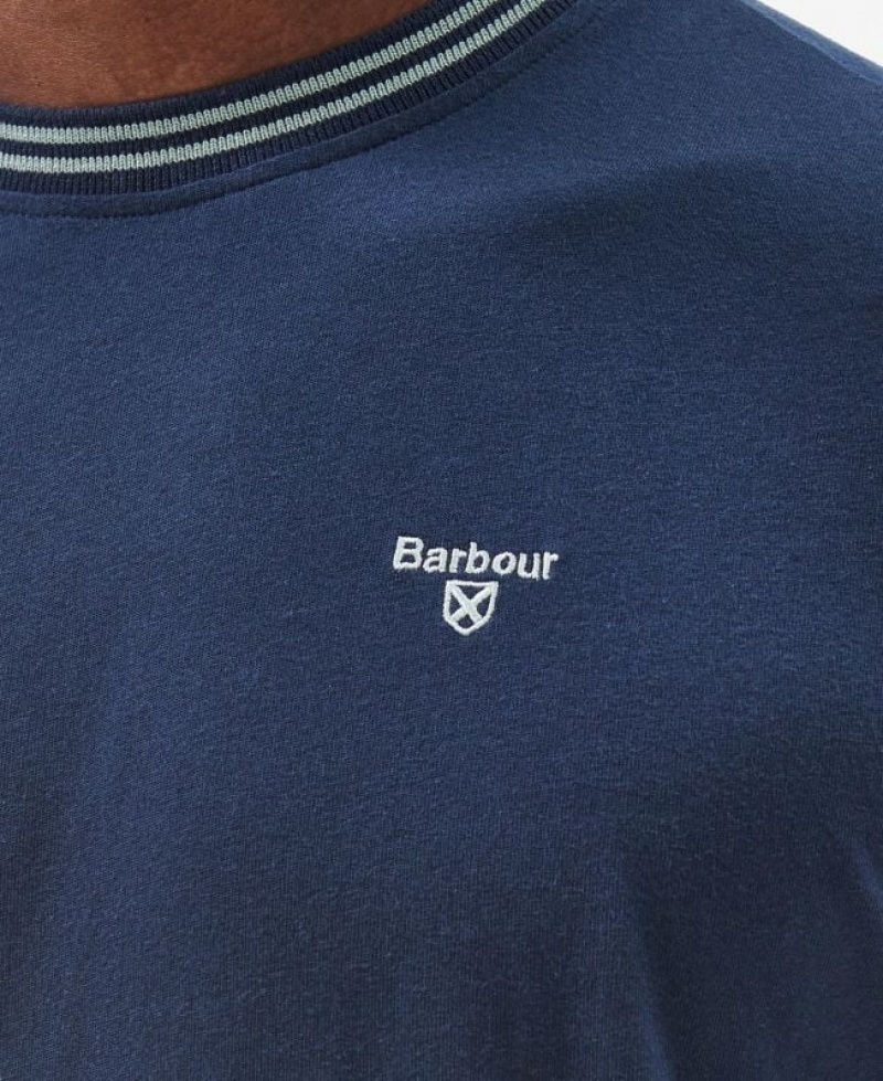 Navy Men Barbour Austwick T-Shirts | US-6013FCTDH