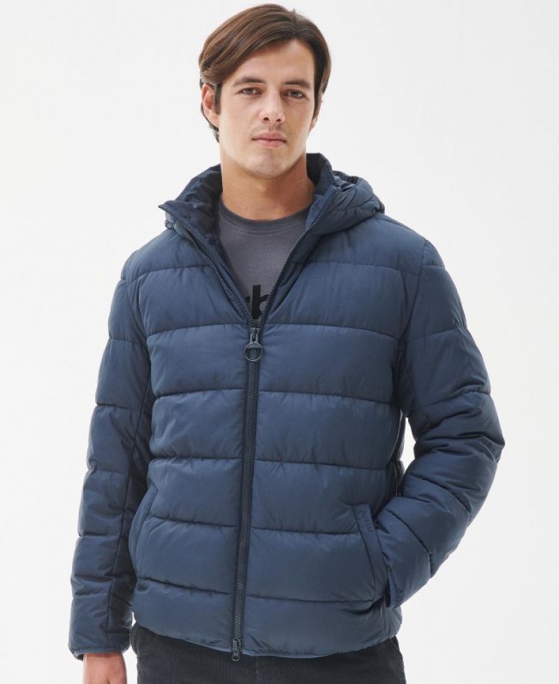 Navy Men Barbour Barton Quilted Jacket | US-7410VYJNQ