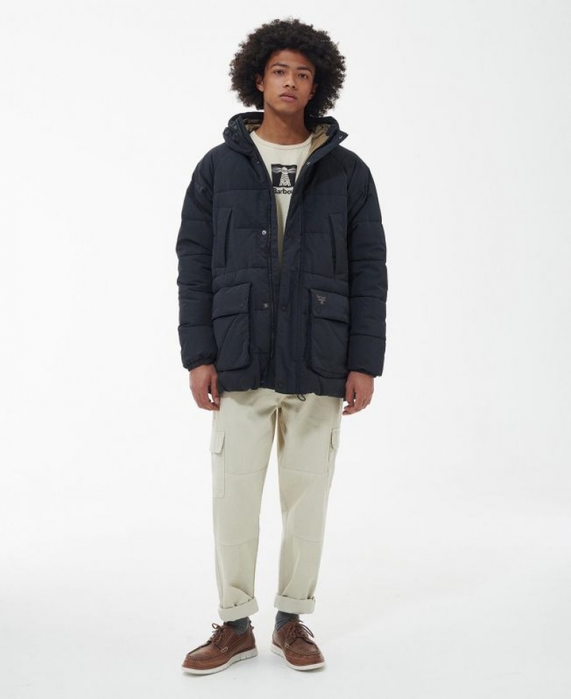 Navy Men Barbour Beacon Glacial Quilted Jacket | US-7630WKBPL