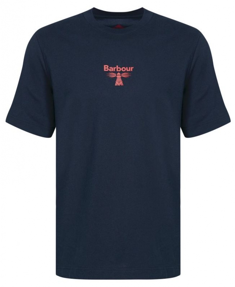 Navy Men Barbour Beacon Shadworth T-Shirts | US-4519EUIQR