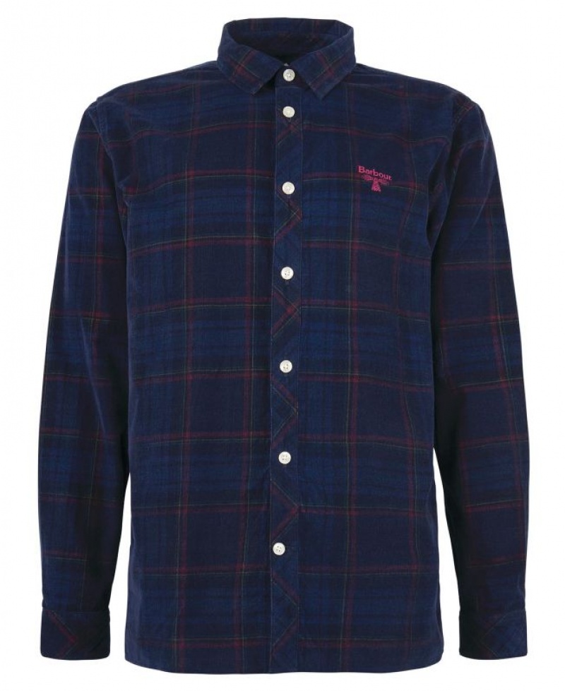 Navy Men Barbour Beacon Southfield Shirts | US-1975GQVBM