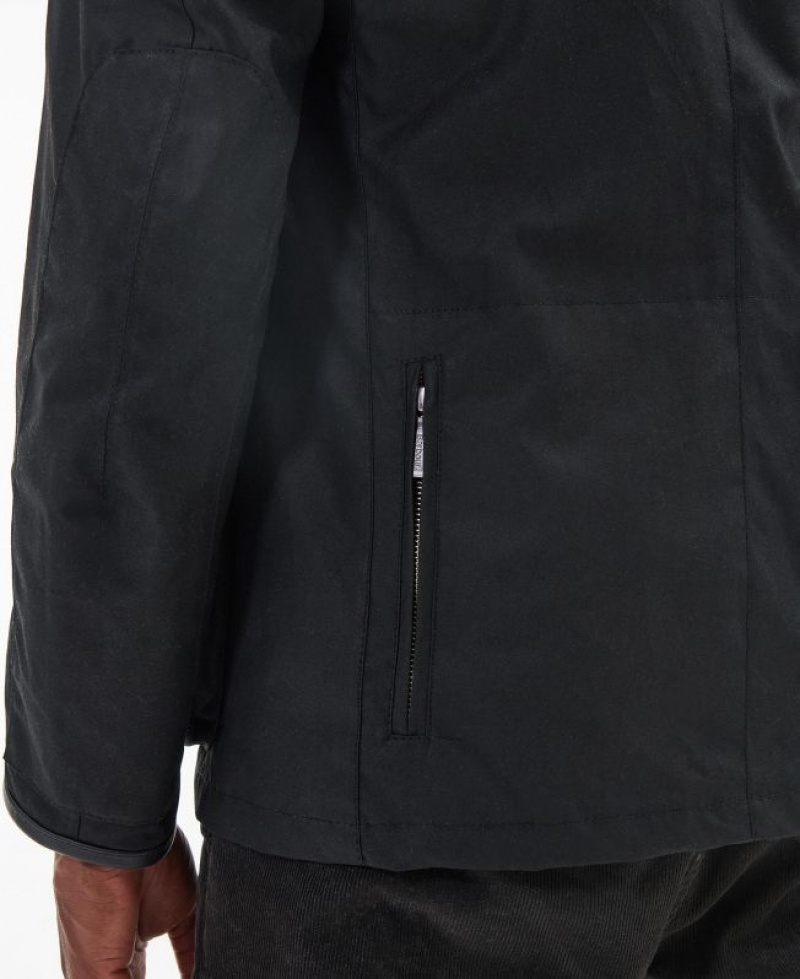 Navy Men Barbour Beacon Sports Waxed Jacket | US-2184OJGQE