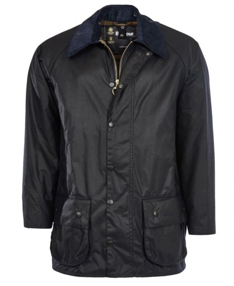 Navy Men Barbour Beaufort® Waxed Jacket | US-4871ZXEPC