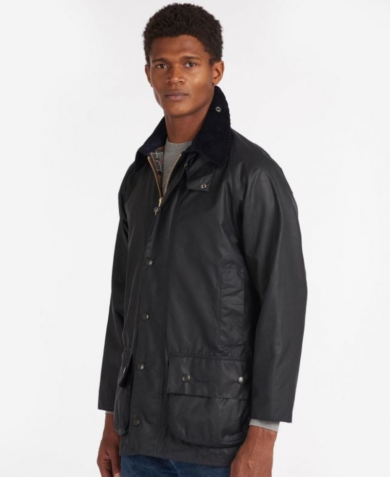 Navy Men Barbour Beaufort® Waxed Jacket | US-4871ZXEPC