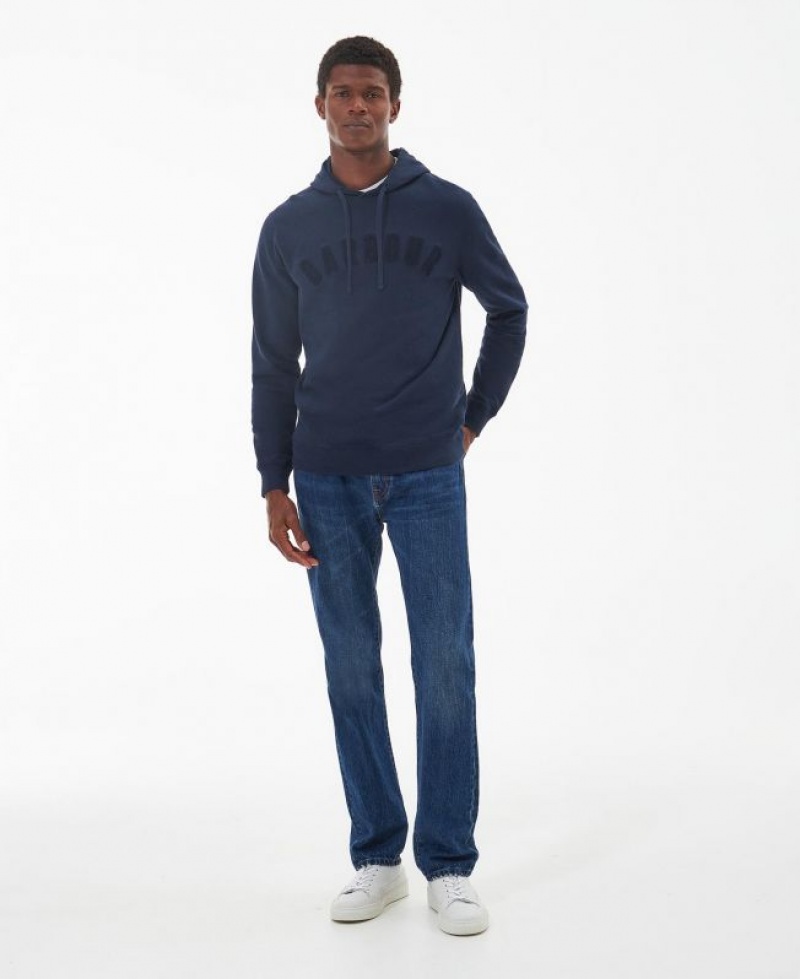 Navy Men Barbour Birkby Hoodie | US-5817GIVWZ