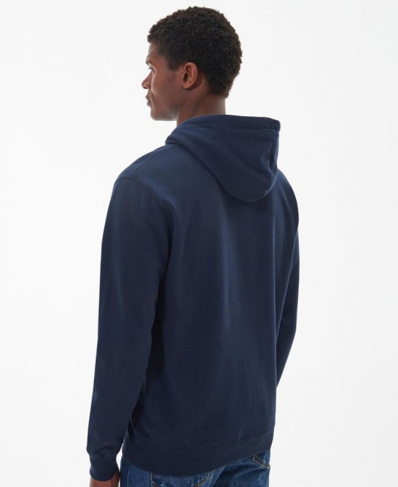 Navy Men Barbour Birkby Hoodie | US-5817GIVWZ