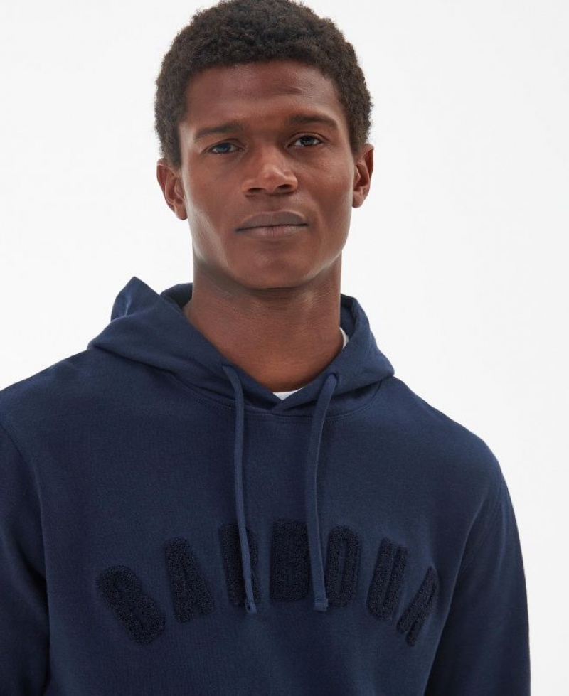 Navy Men Barbour Birkby Hoodie | US-5817GIVWZ