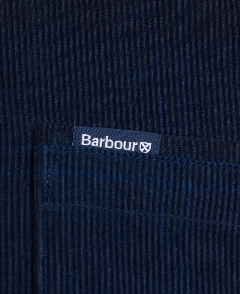 Navy Men Barbour Blair Tailored Shirts | US-6284GROEZ