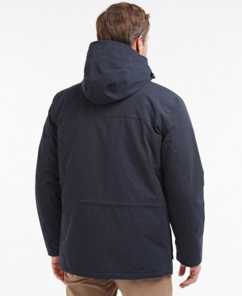 Navy Men Barbour Brockstone Waterproof Jacket | US-1380HUNOX