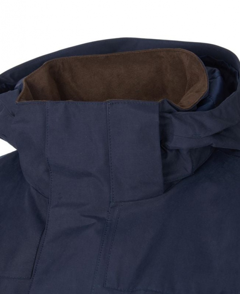 Navy Men Barbour Brockstone Waterproof Jacket | US-1380HUNOX