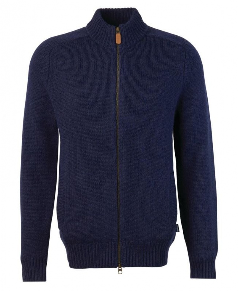 Navy Men Barbour Calder Zip Through Sweater | US-2159KTRAS