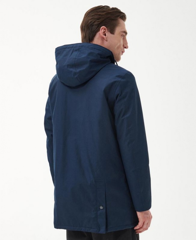 Navy Men Barbour Chelsea Mac Waterproof Jacket | US-7682HLYTG