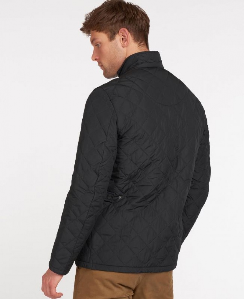 Navy Men Barbour Chelsea Sportsquilt Casual Jacket | US-9036MZAFY