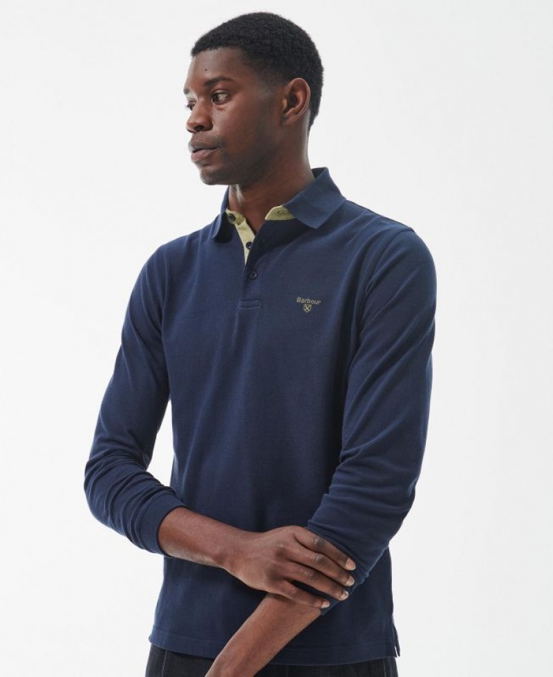 Navy Men Barbour Conforth Polo Shirt | US-8670RQAHK