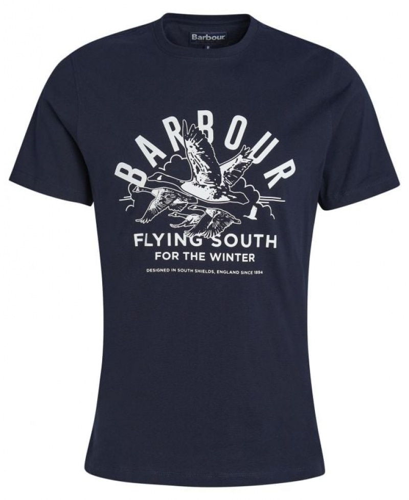 Navy Men Barbour Country Clothing T-Shirts | US-9241OTFYI