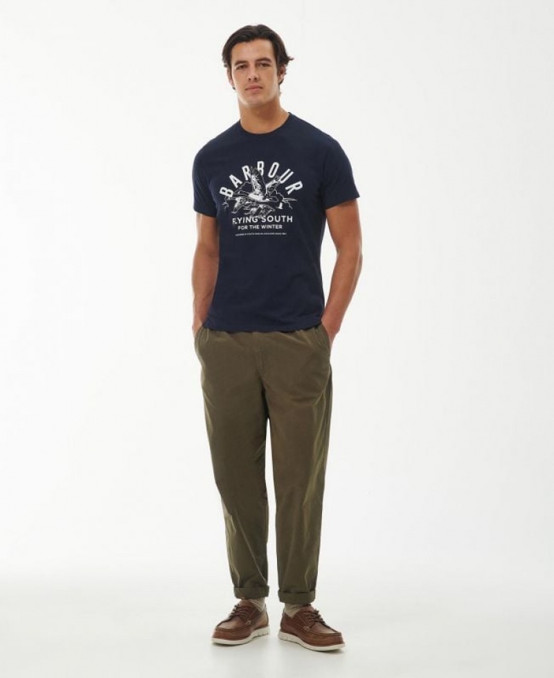 Navy Men Barbour Country Clothing T-Shirts | US-9241OTFYI