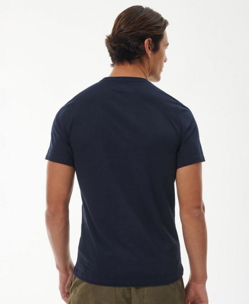 Navy Men Barbour Country Clothing T-Shirts | US-9241OTFYI