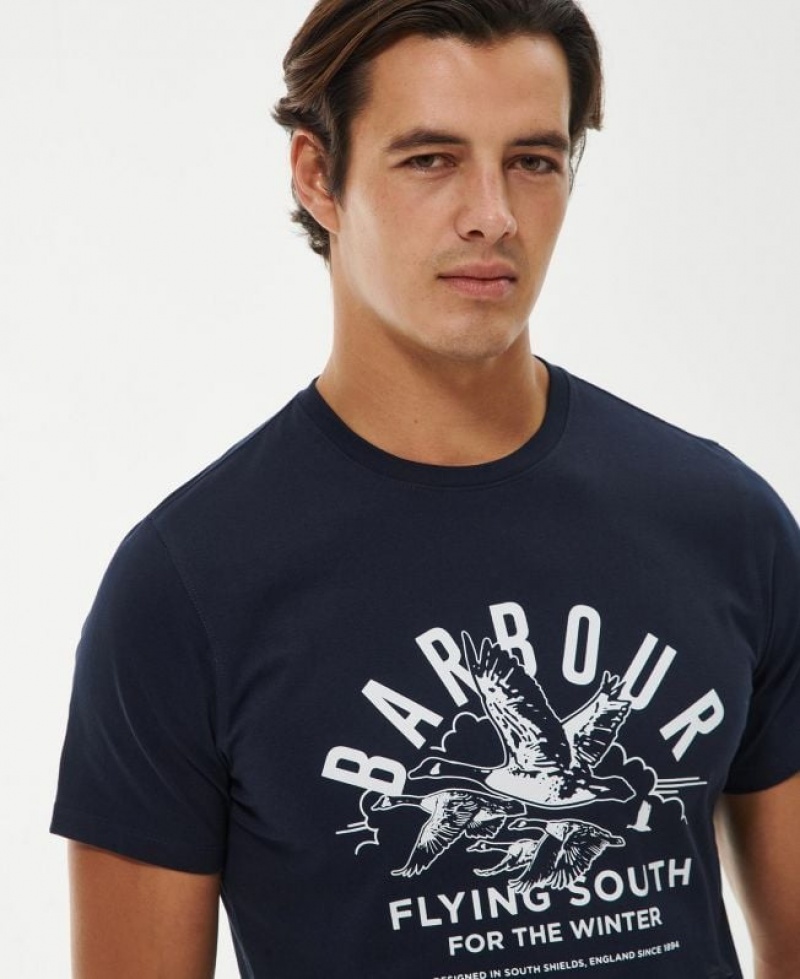 Navy Men Barbour Country Clothing T-Shirts | US-9241OTFYI