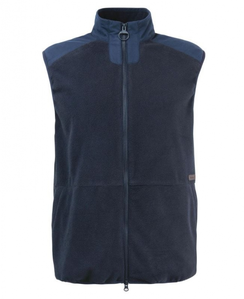 Navy Men Barbour Country Fleece Vest | US-8670VRDWO