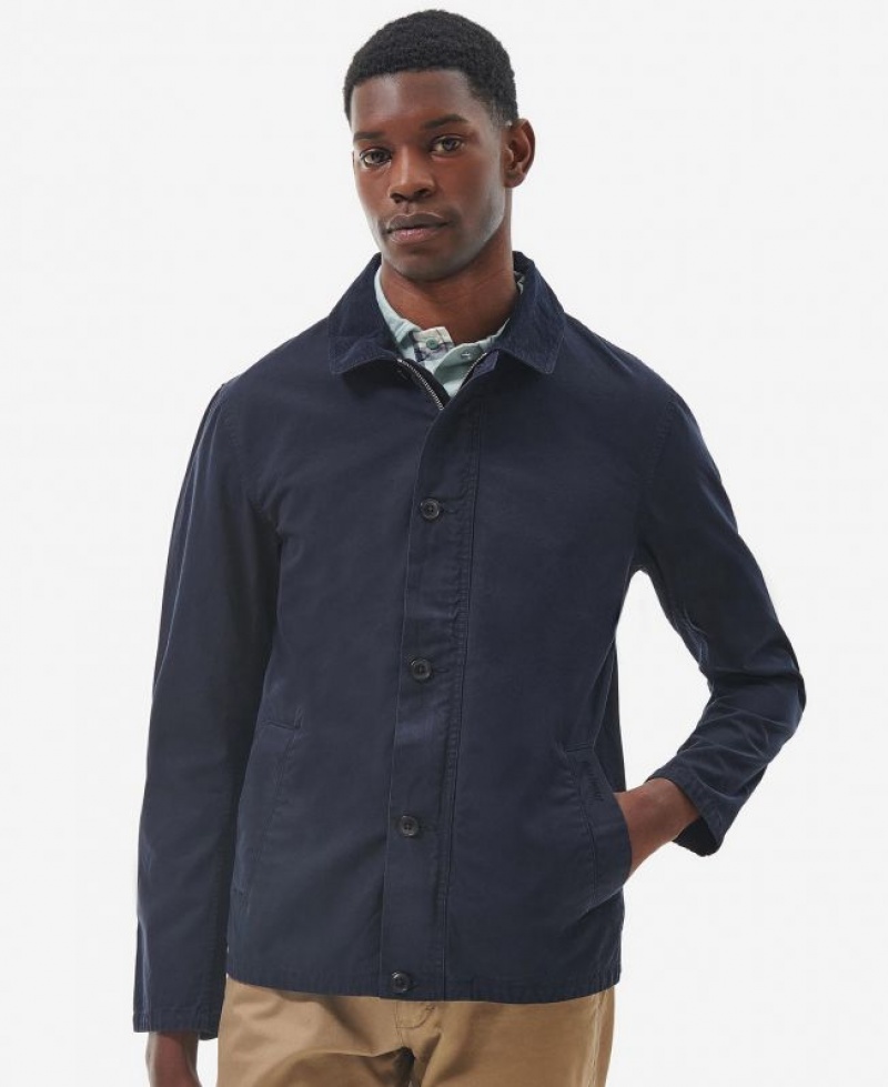 Navy Men Barbour Crimdon Casual Jacket | US-3025DMTRV