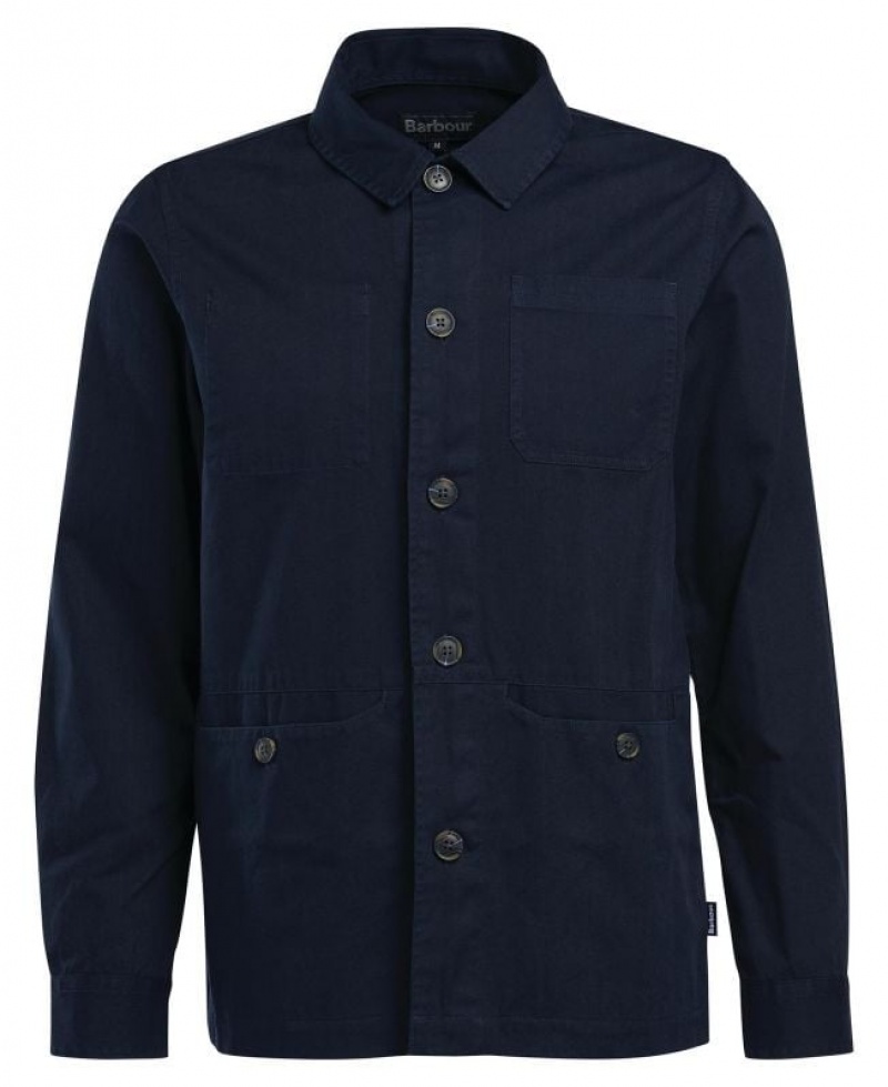 Navy Men Barbour Dene Overshirt | US-3650JRCGB