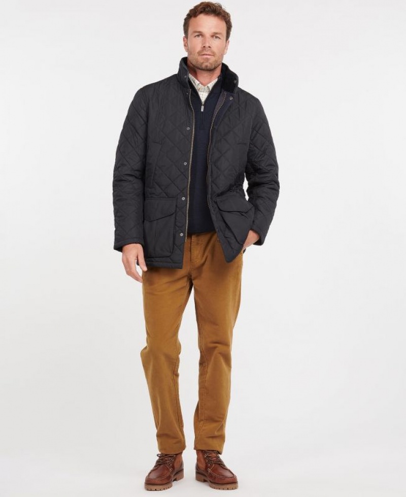 Navy Men Barbour Devon Quilted Jacket | US-7603PWEMD