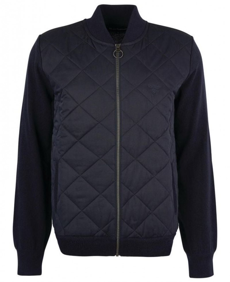 Navy Men Barbour Essential Quilted Zip-Thru Fleece | US-2791CBLMA