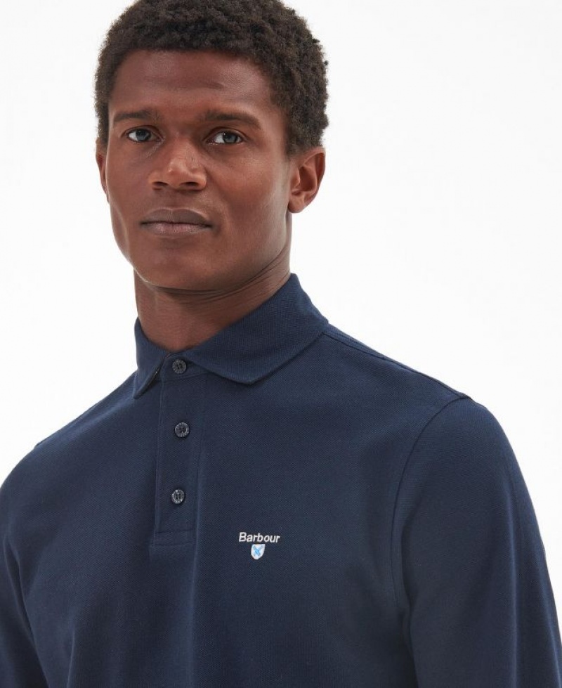 Navy Men Barbour Firbank Polo Shirt | US-0673IEJBC