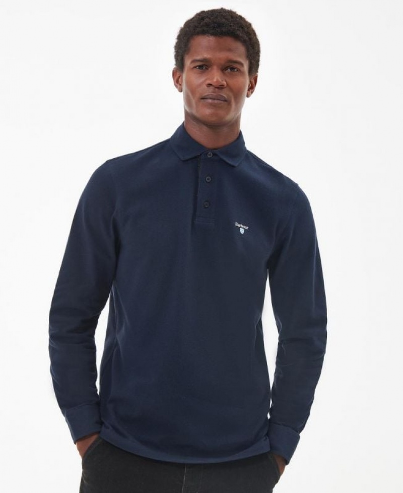 Navy Men Barbour Firbank Polo Shirt | US-0673IEJBC