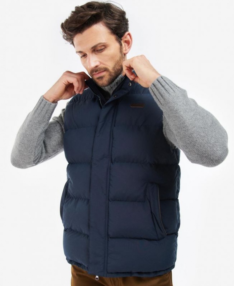 Navy Men Barbour Fontwell Vest | US-8652OPKNA