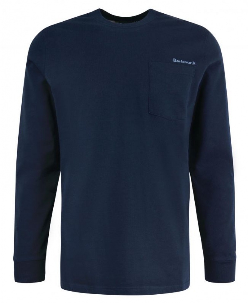 Navy Men Barbour Glenrigg T-Shirts | US-7641EZDCU