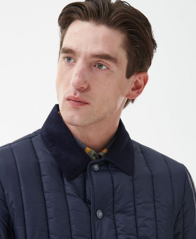 Navy Men Barbour Herring Quilted Jacket | US-9210EGPID