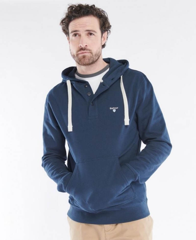 Navy Men Barbour Hetton Hoodie | US-8167BHCIK