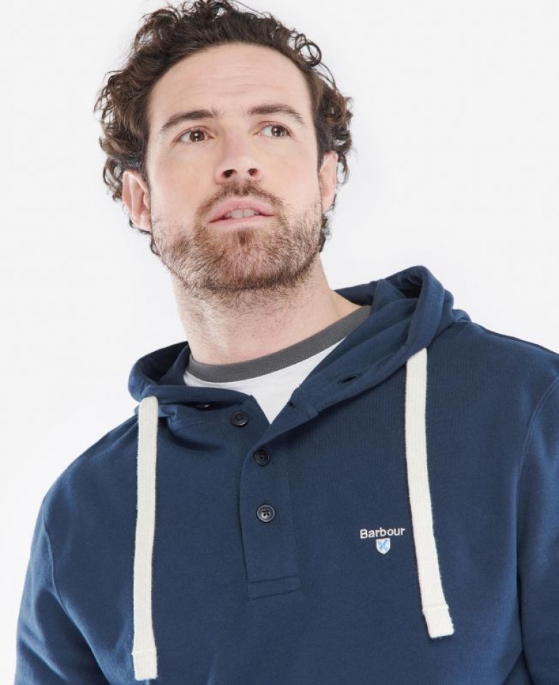 Navy Men Barbour Hetton Hoodie | US-8167BHCIK