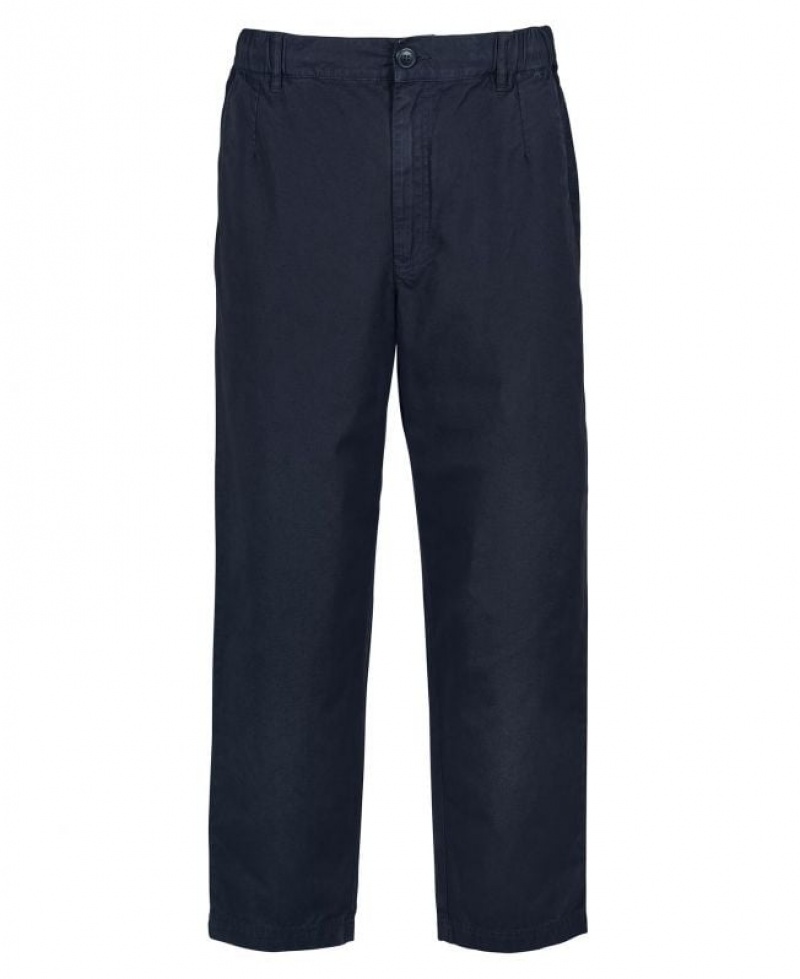 Navy Men Barbour Highgate Twill Pants | US-5762GNCEX