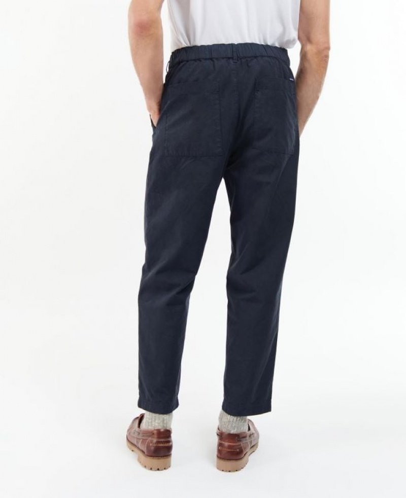 Navy Men Barbour Highgate Twill Pants | US-5762GNCEX